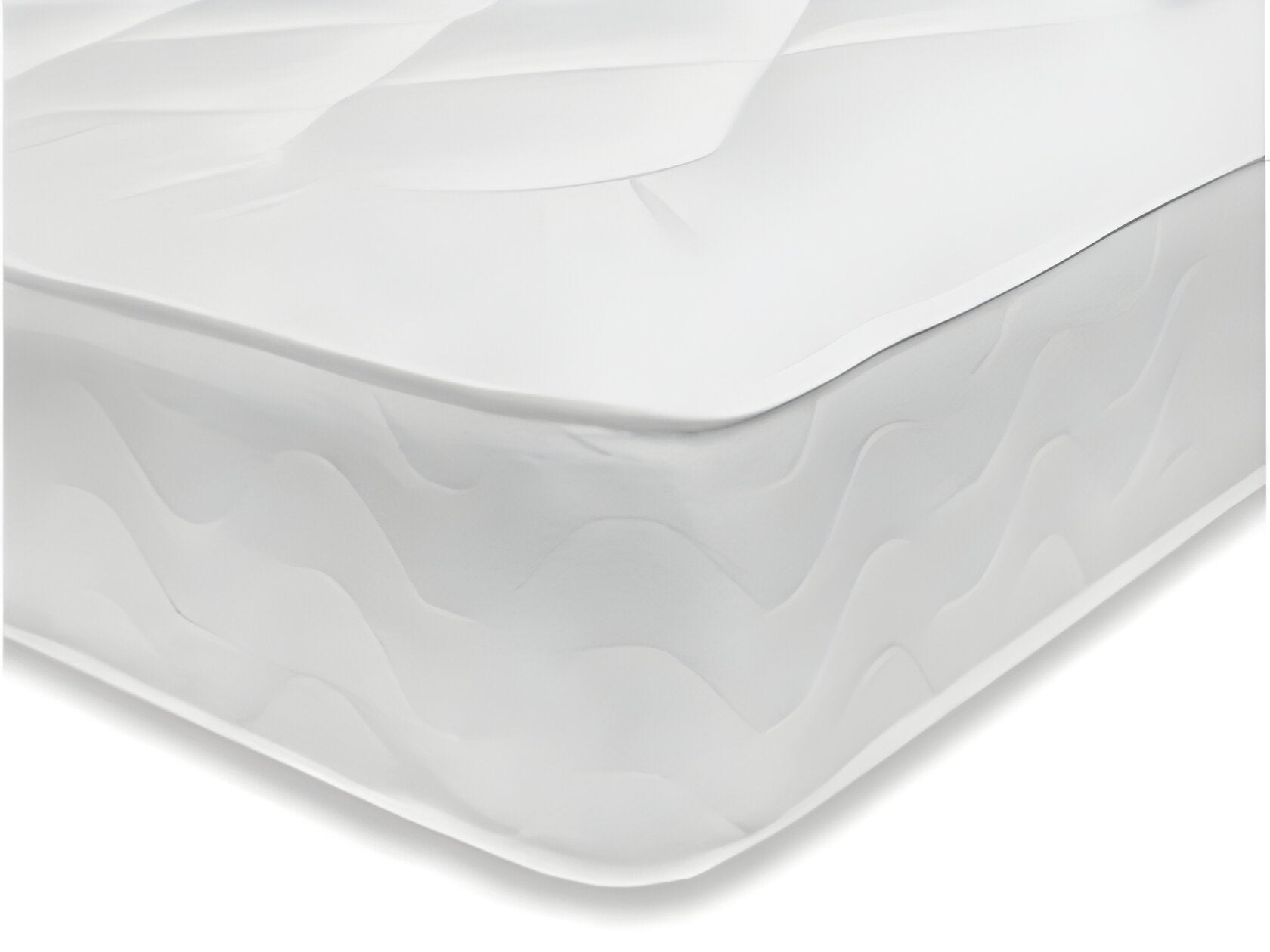 White small double mattress with wave pattern