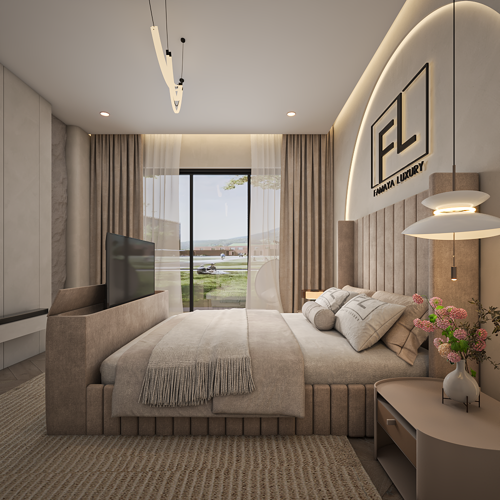 Elara wingback upholstered bed showing premium design and elegant modern interior setting.