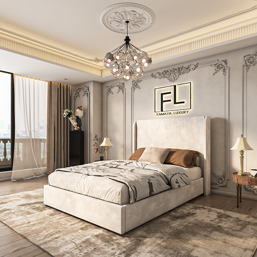 The Haven Wingback Bed Frame