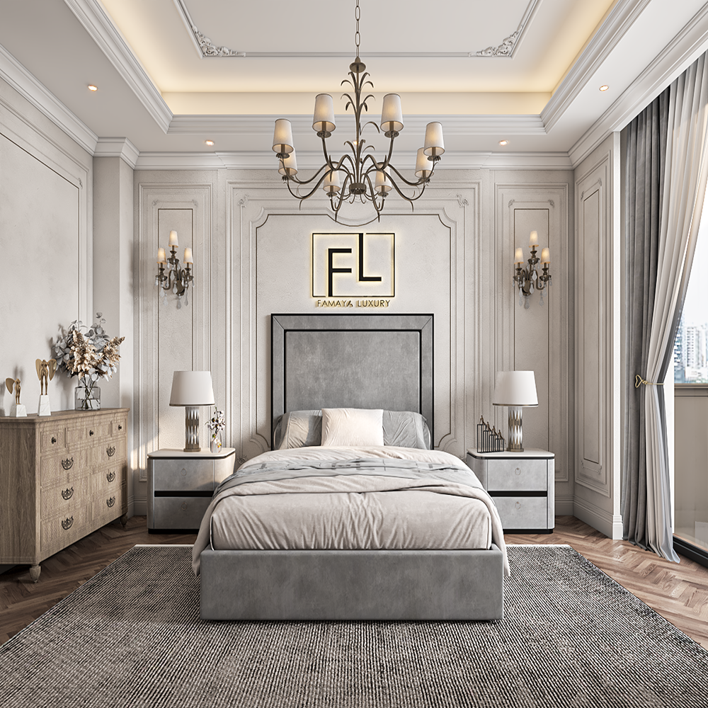 The Lapita Piped Low Foot Bed Frame - Famaya luxury beds
