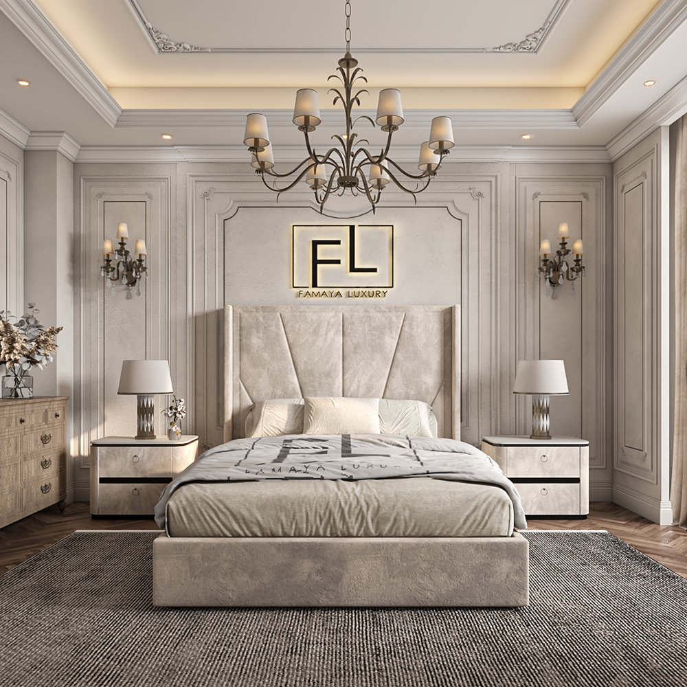 The Sunrise Wingback Low Foot Bed Frame - Famaya luxury beds