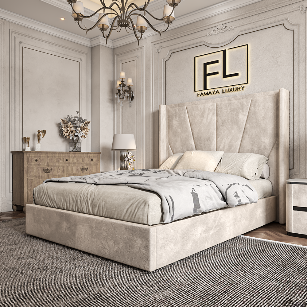 The Sunrise Wingback Low Foot Bed Frame - Famaya luxury beds