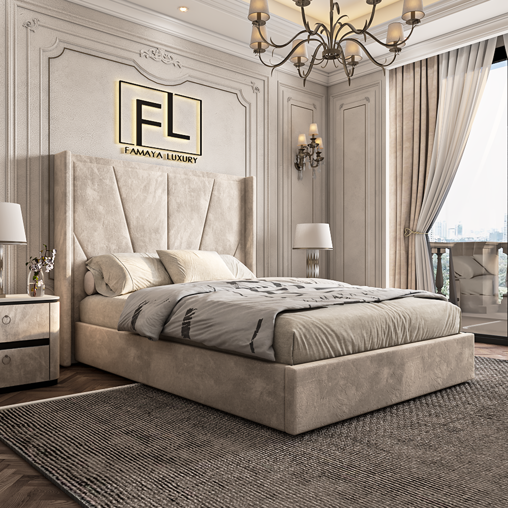 The Sunrise Wingback Low Foot Bed Frame - Famaya luxury beds