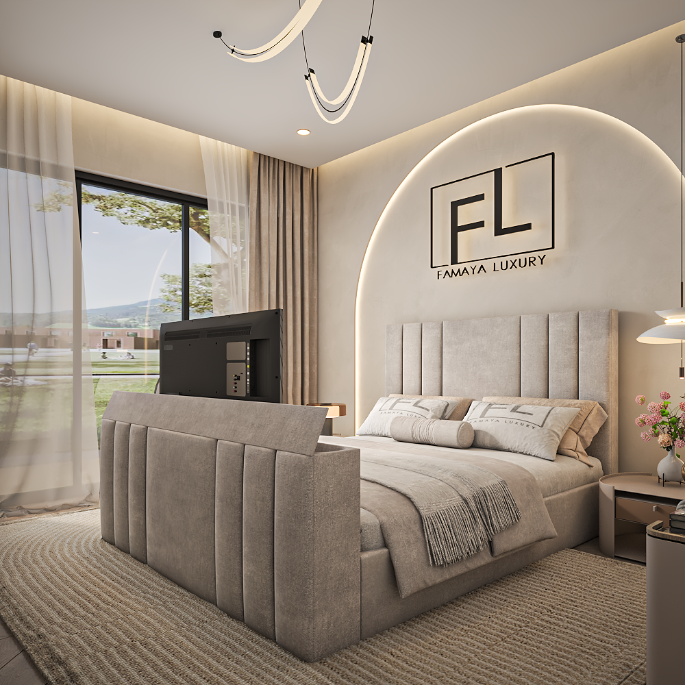 Aragon imperial double bed showcasing premium upholstery and contemporary bedroom design