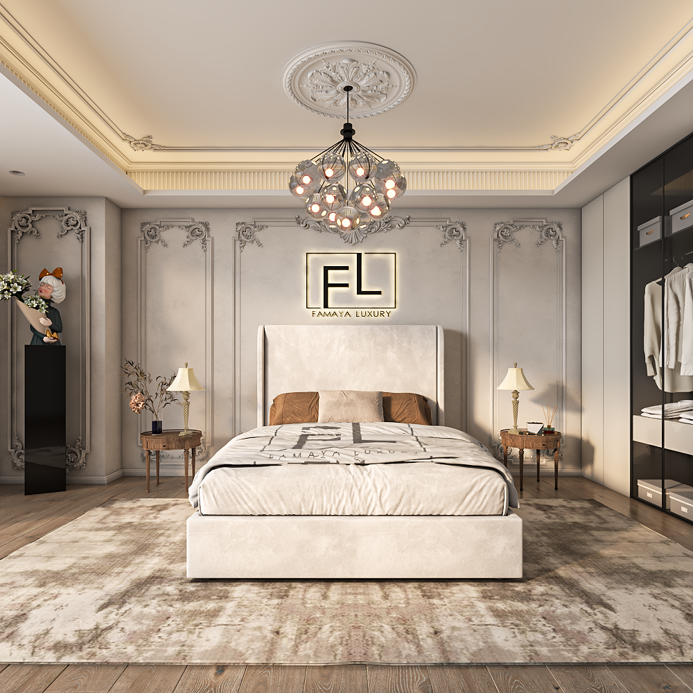 The Haven Wingback Bed Frame