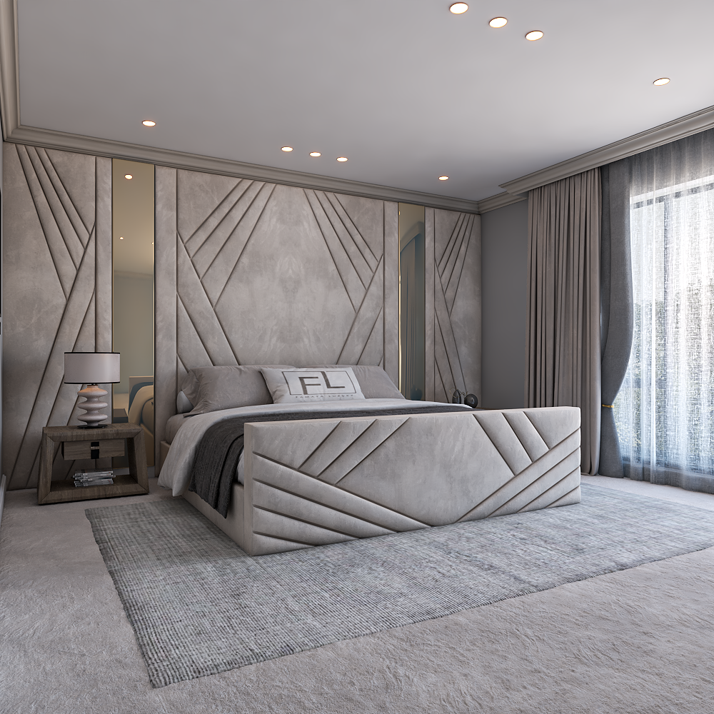 Royal Palais TV Bed showcasing premium upholstered frame and stylish contemporary décor.