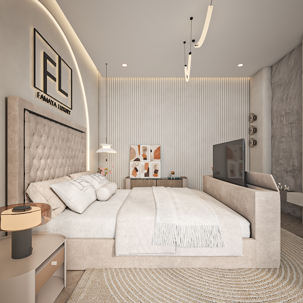 The slavadore tv bed luxury TV bed frame with buttoned upholstery and contemporary bedroom styling